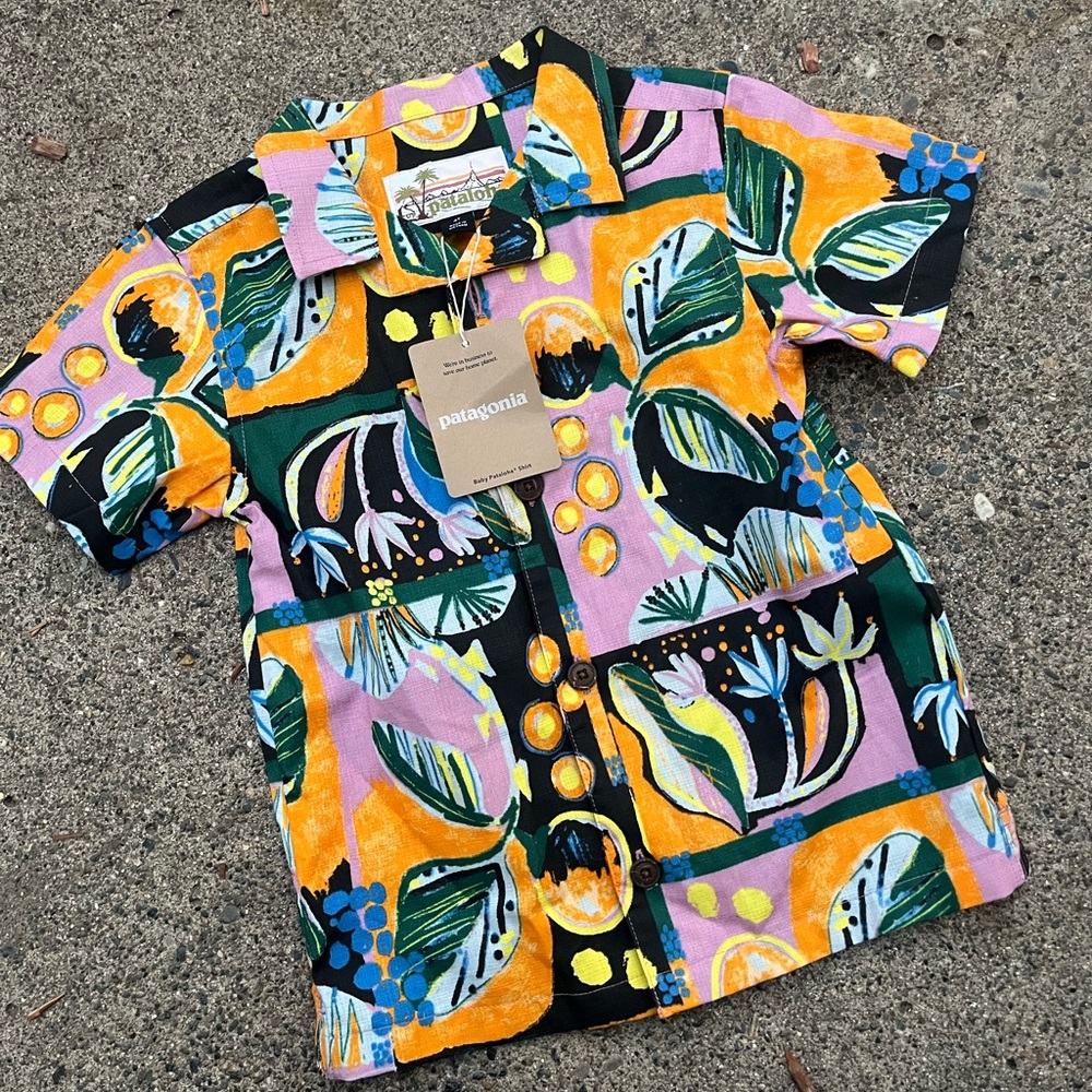 NWT Pataloha Boys Hawaiian Shirt Flowers 4T